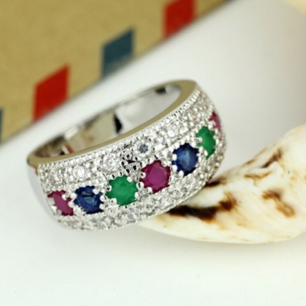Sterling Silver Multi Stone Ring